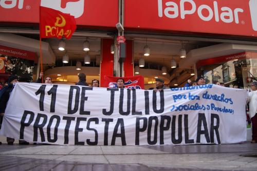 Protestag in Santiago für die Nationalisierung des Kupfers und gegen die Privatisierung natürlicher Ressourcen