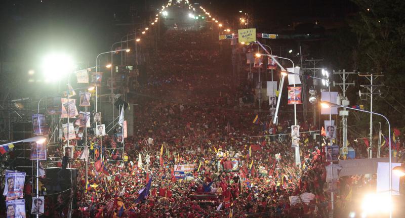 Chávez im nächtlichen Wahlkampf im Bundesstaat Zulia