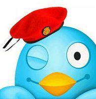 Twitter-Maskottchen mit Chávez' rotem Barett