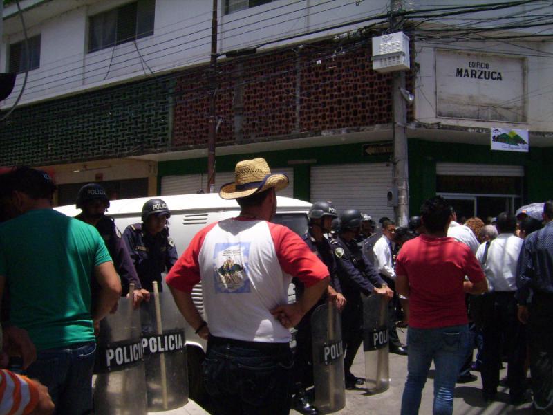 Während der Proteste in Tegucigalpa