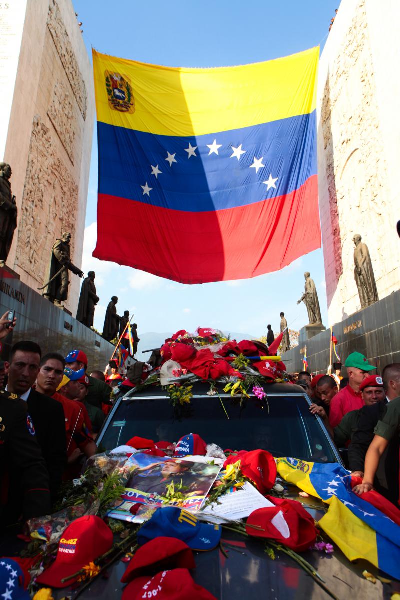 Bei der Ankunft auf dem Gelände von Los Próceres, einem Gedenkort für die Befreier Venezuelas