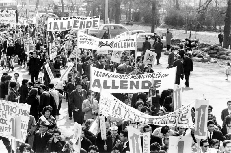 Demonstration von Unterstützern Allendes und der Unidad Popular