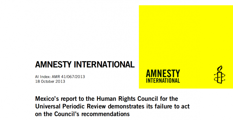 Amnesty International legte beim UNO-Menschenrechtsrat in Genf einen fünfseitigen Bericht über die Lage der Menschenrechte in Mexiko vor