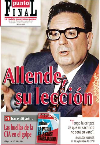 Titelseite der chilenischen Zeitschrift Punto Final zum 40. Jahrestag des Putsches