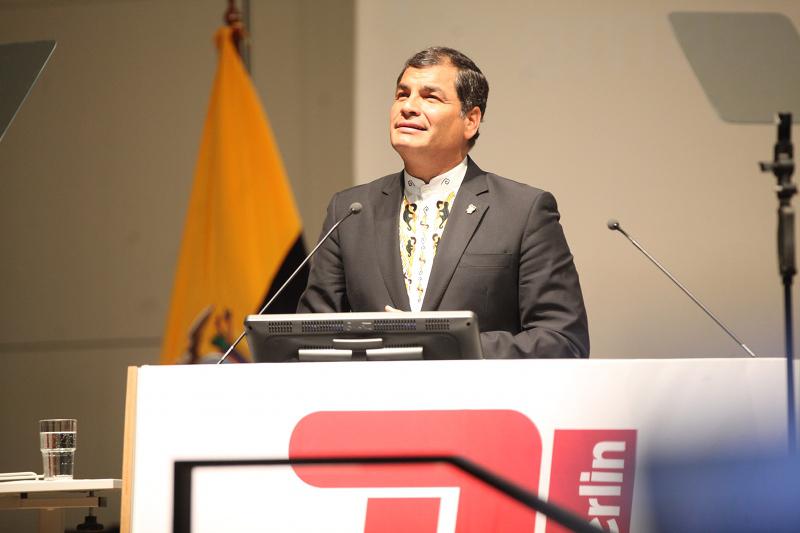 Ecuador Präsident Rafael Correa an der TU Berlin