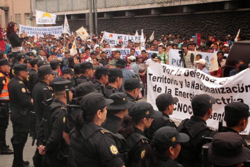 Demonstration in Guatemala-Stadt am Mittwoch