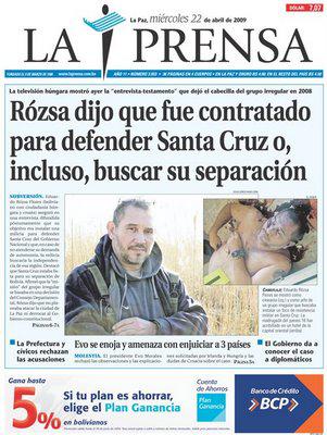 Titelblatt La Prensa:
