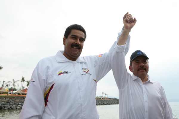 Die Präsidenten Venezuelas und Nicaraguas, Nicolás Maduro und Daniel Ortega am Sonntag in Managua