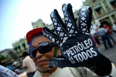 Demonstrantin am vergangenen Samstag: "Das Erdöl gehört allen"
