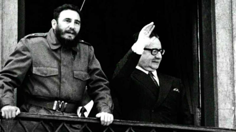 Kubas Revolutionsführer Fidel Castro besuchte Chile Ende 1971