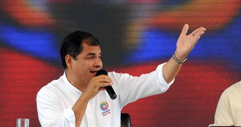 Ecuadors Präsident Rafael Correa bei "Enlace Ciudadano" am Samstag