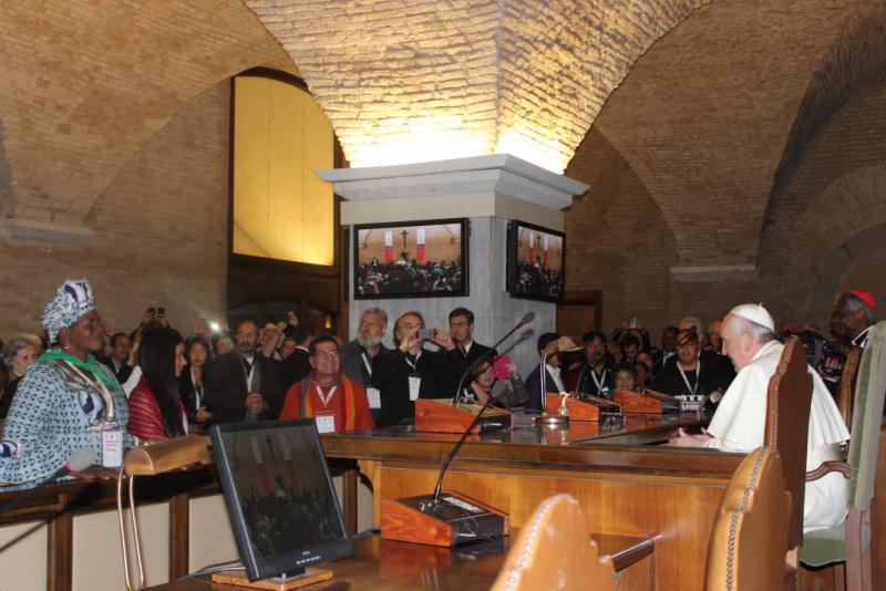 Der Papst bei seiner Ansprache