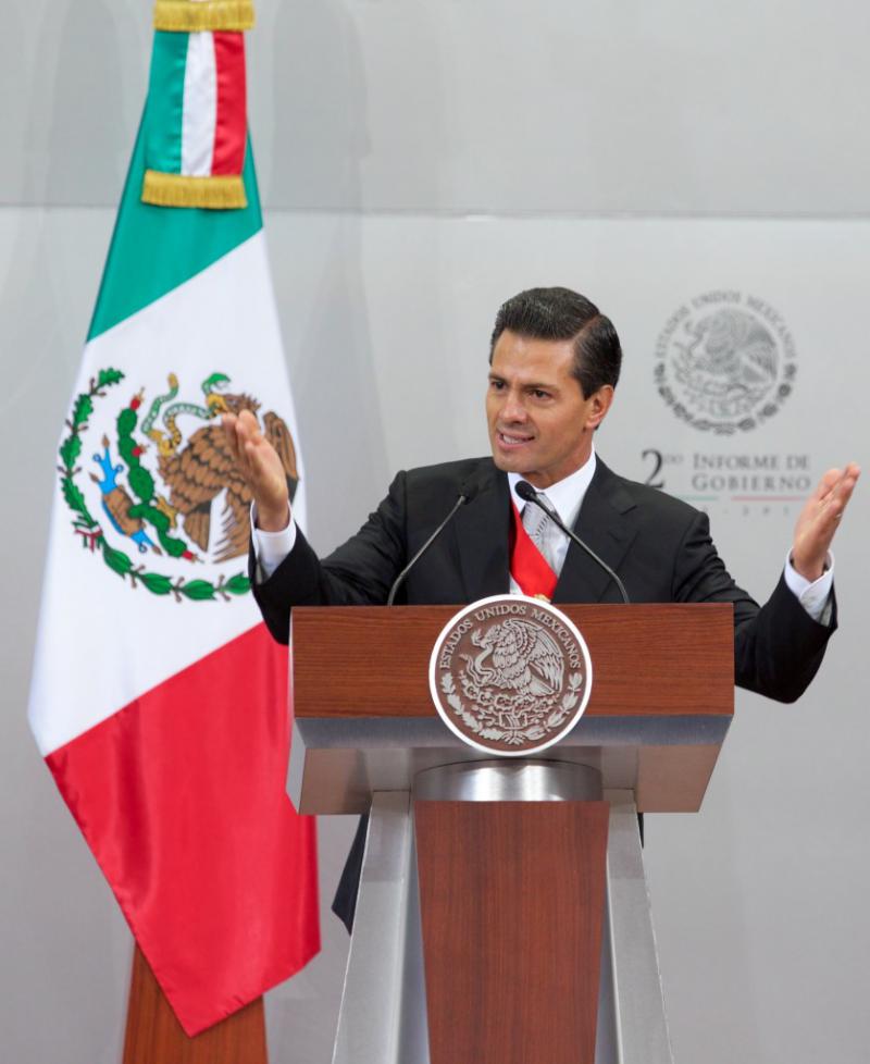 Enrique Peña Nieto während seiner Ansprache