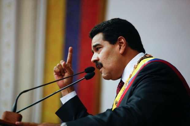 Präsident Nicolás Maduro bei seiner Ansprache vor dem Parlament im Januar
