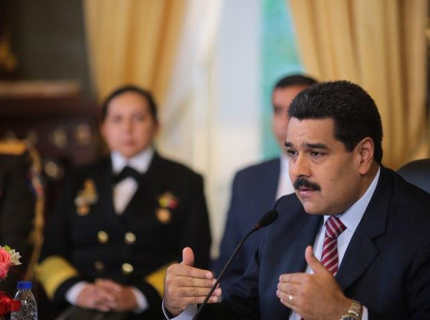 Präsident Maduro bei der Pressekonferenz am Mittwoch