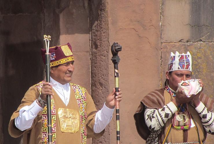 Evo Morales bei der Amtseinführung am 21. Januar in Tiwanaku