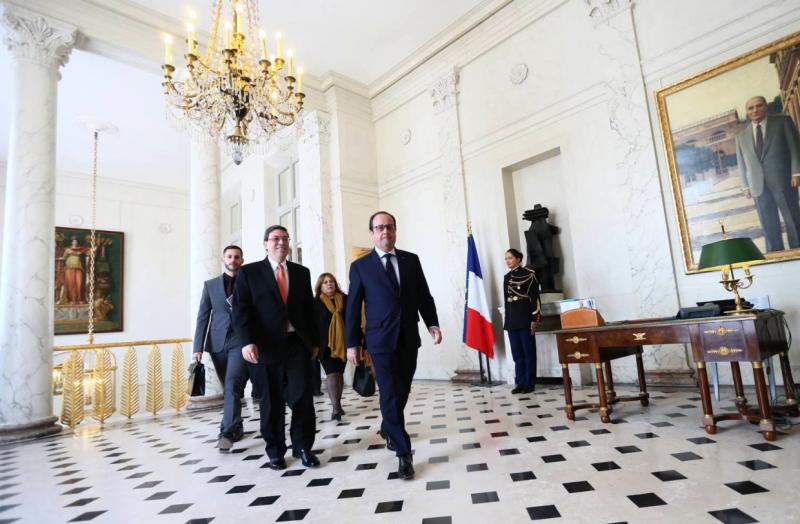 Rodriguez im Élysée-Palast bei Frankreichs Staatspräsident Hollande