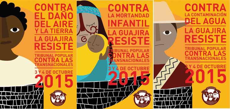 Plakat zur Ankündigung des Volkstribunals in La Guajira