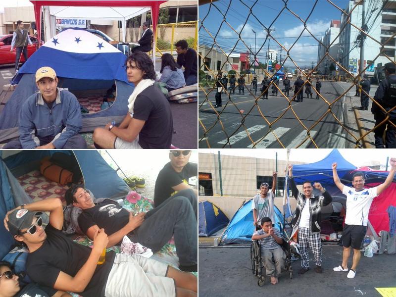 Die Gruppe der Hungerstreikenden vergrößert sich. Die Polizei hat das Zeltlager abgeriegelt und verweigert Journalisten den Zugang