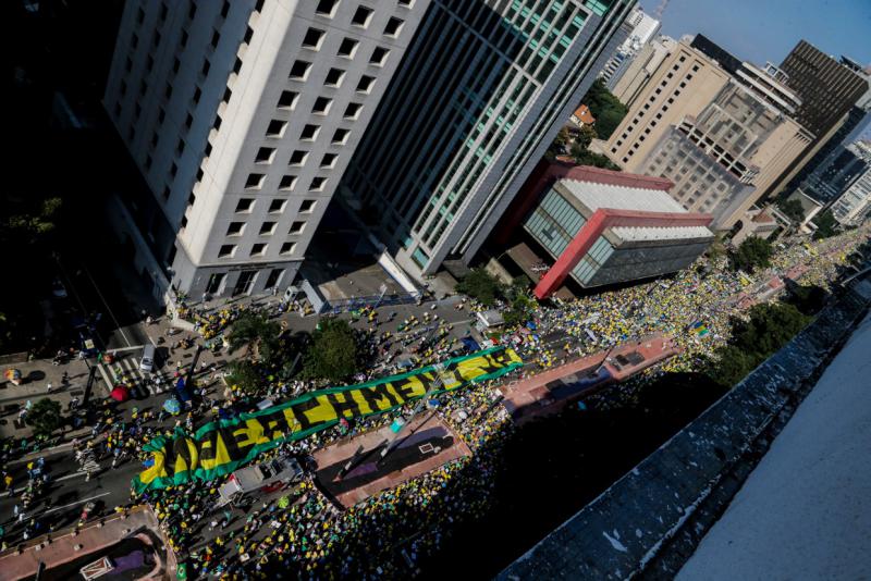 Demonstranten in São Paulo forderten ein sofortiges Amtsenthebungsverfahren gegen Präsidentin Rousseff