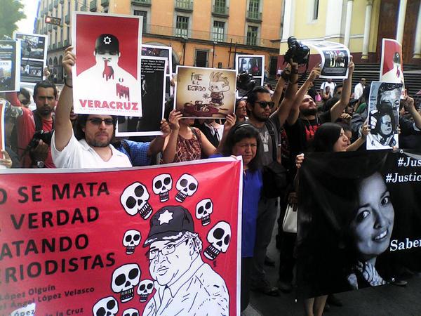 Protestaktion in Xalapa, der Hauptstadt des Bundesstaates Veracruz, gegen Gouverneur Duarte