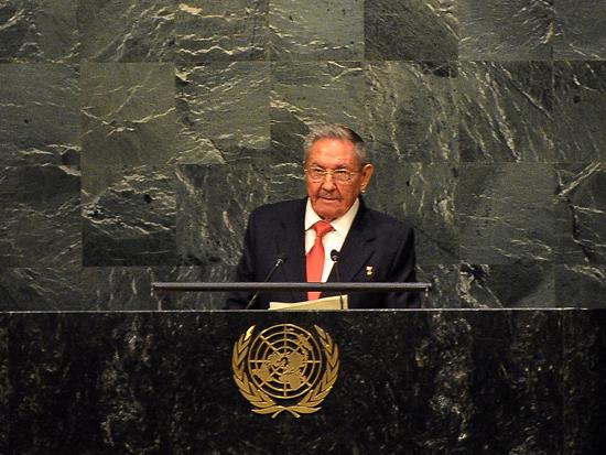 Raúl Castro bei seiner Rede vor der UNO-Generalversammlung