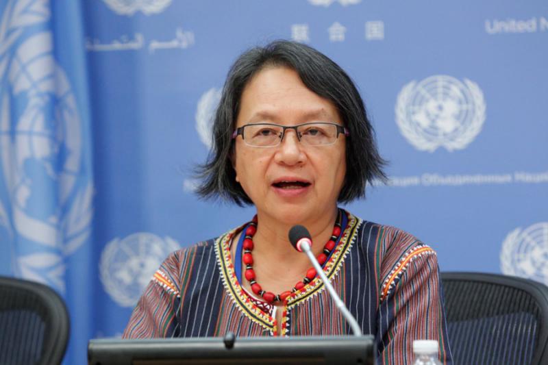 Victoria Tauli-Corpuz, Kankanaey-Igorot Indigene von den Philippinen, UN-Sonderberichterstatterin für die Rechte indigener Völker