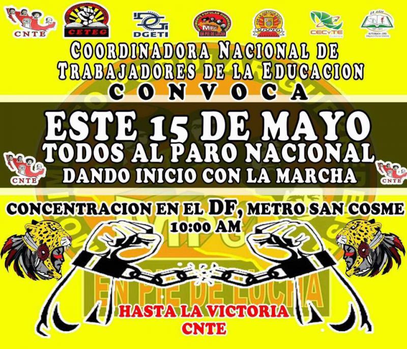 Aufruf der Nationalen Unabhängigen Lehrergewerkschaft zum Streik ab dem 15. Mai