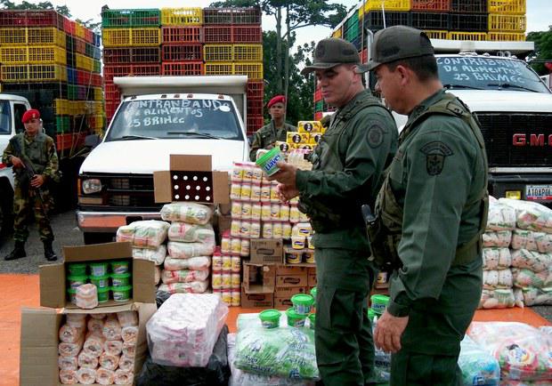 Beschlagnhamte Schmuggelware an der Grenze zu Kolumbien