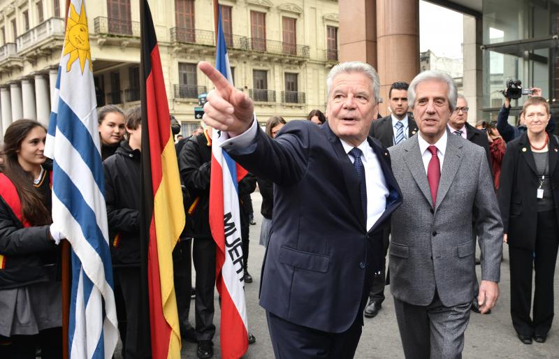 Bundespräsident Gauck und Uruguays Präsident Tabaré Vazquez (rechts)