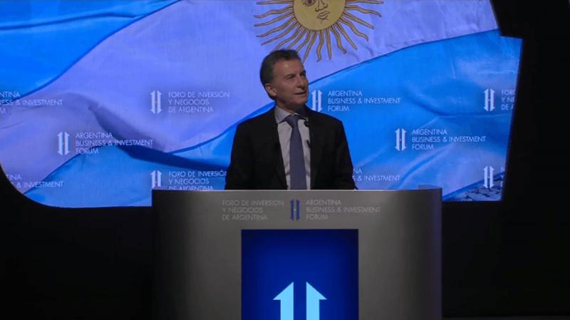 Macri beim "Mini Davos" genannten Forum für Investitionen und Business in Buenos Aires Mitte September