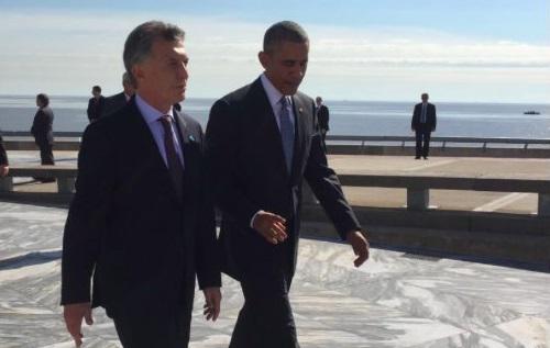 US-Präsident Obama während seines Besuchs im Parque de la Memoria in Buenos Aires