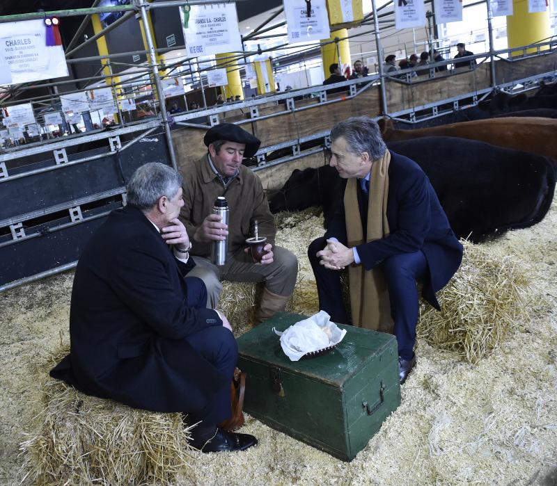 Präsident Macri bei einer Landwirtschaftsausstellung