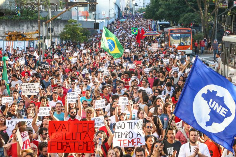 Demonstration gegen De-facto-Präsident Michel Temer am Sonntag in São Paulo