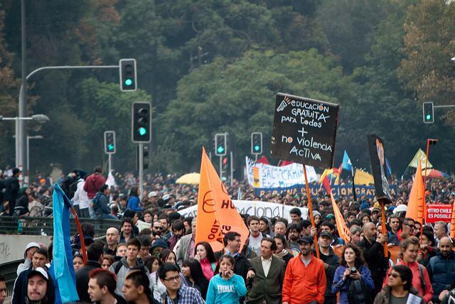 Demonstration für freie Bildung in Chile, hier 2013