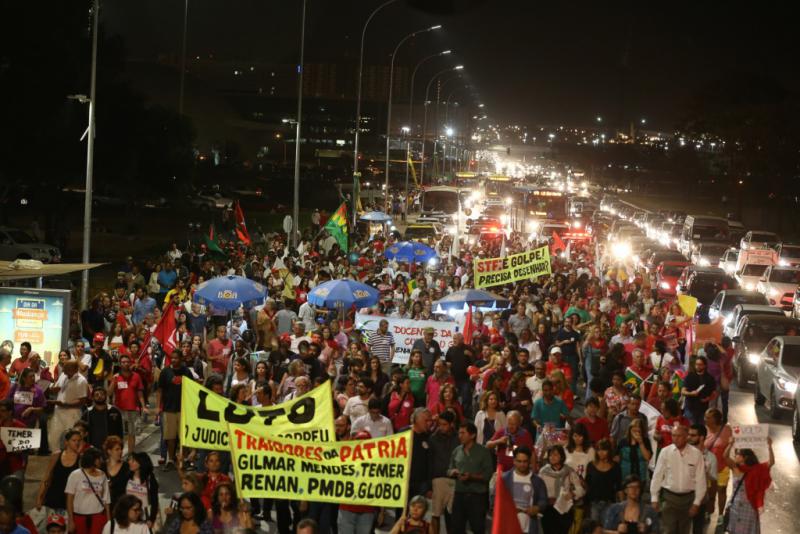 Protestmarsch in der Hauptstadt Brasília