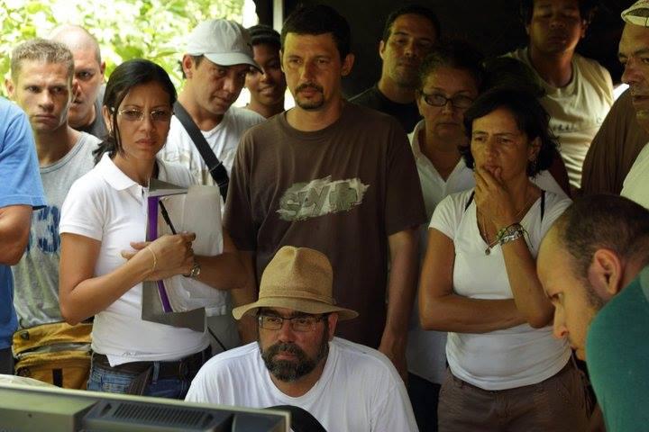 Lamata und sein Team bei den Dreharbeiten in Venezuela