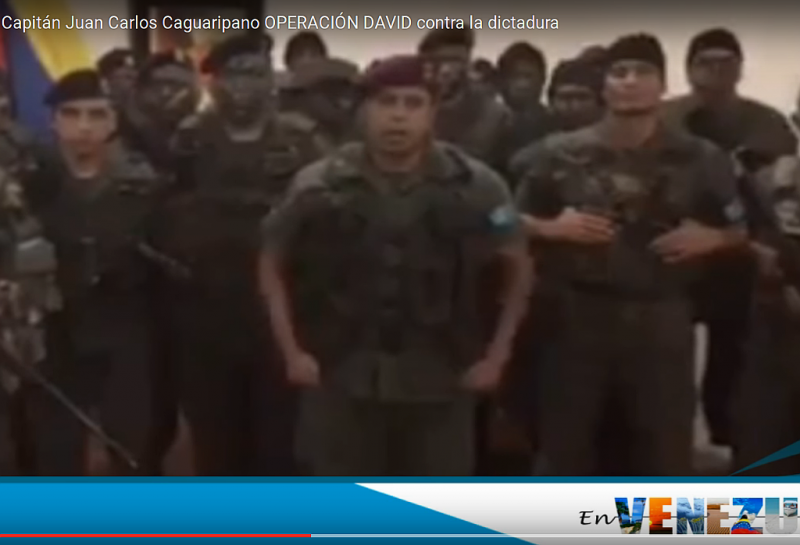 Juan Carlos Caguaripano: Ein ehemaliger Hauptmann des venezolanischen Militärs inszeniert sich mit uniformierten Zivilisten