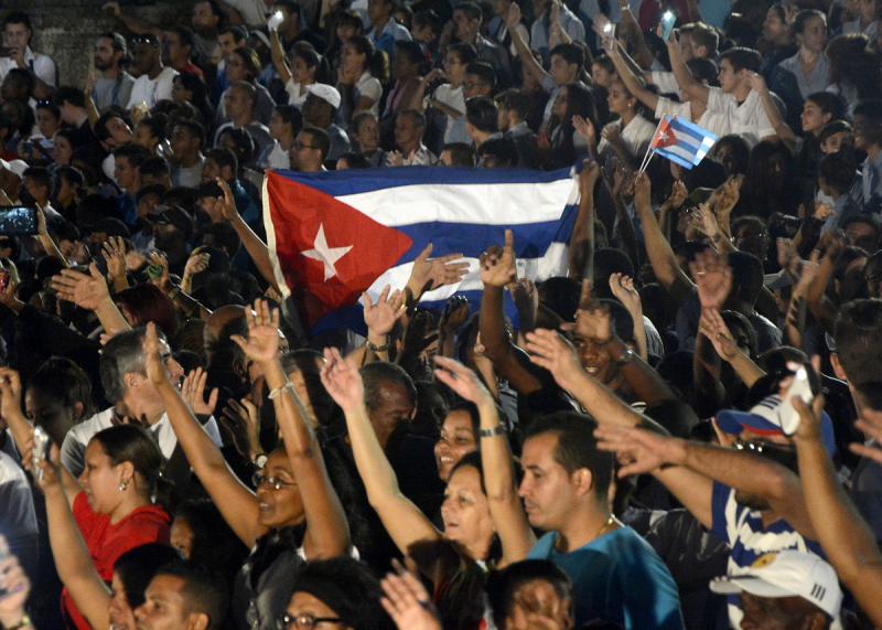 Häufiger als das Bild Fidel Castros war die kubanische Fahne zu sehen
