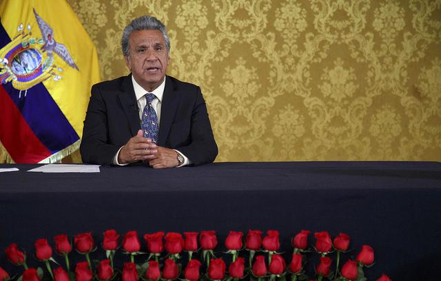 Der Präsident von Ecuador, Lenín Moreno, bei der Vorstellung seines Wirtschaftsplanes am 28. Juli