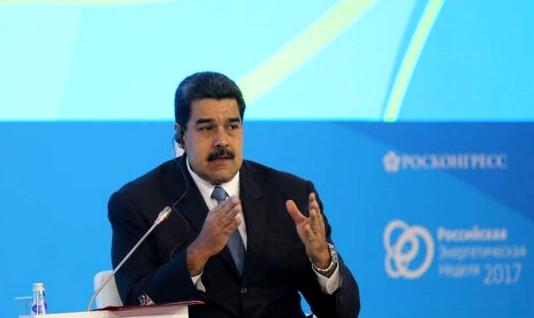 Der Präsident von Venezuela, Nicolás Maduro, während seiner Rede beim Energieforum in Moskau am 4. Oktober