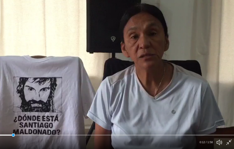 Milagro Sala spricht in einem Video aus dem Hausarrest über das Verschwindenlassen von Santiago Maldonado