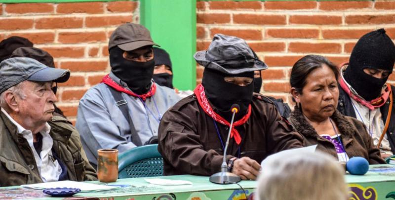 Kommandant Moisés, Sprecher der EZLN, bei seine Abschlussrede
