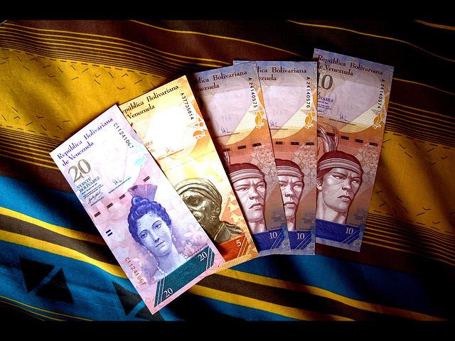 Der Bolívar, die Landeswährung von Venezuela