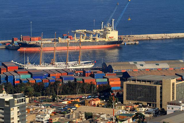 Auch ein Streitpunkt mit Bolivien: Hafen von Antofagasta