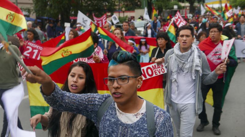 Auch die Gegner einer Wiederwahl von Morales gingen in Cochabamba, der viertgrößten Stadt Boliviens, auf die Straße