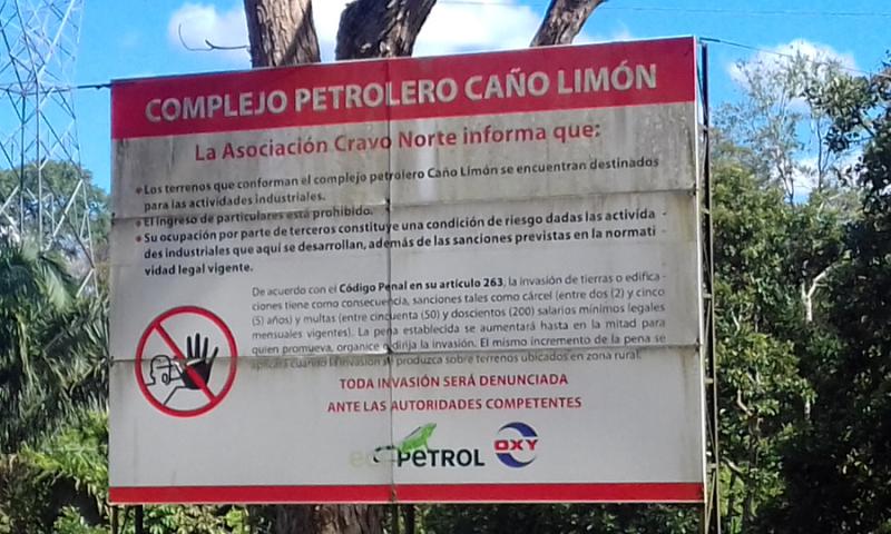 Betreten verboten: Das Erdölfeld Caño Limón inmitten eines Naturschutzgebietes