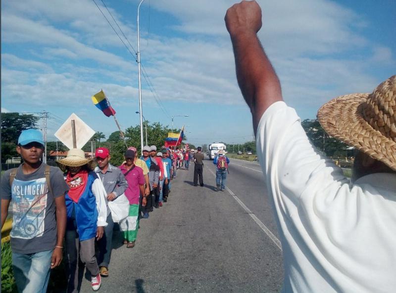 Der Bauernmarsch startete am 11. Juli in Guanare im Bundesstaat Portuguesa