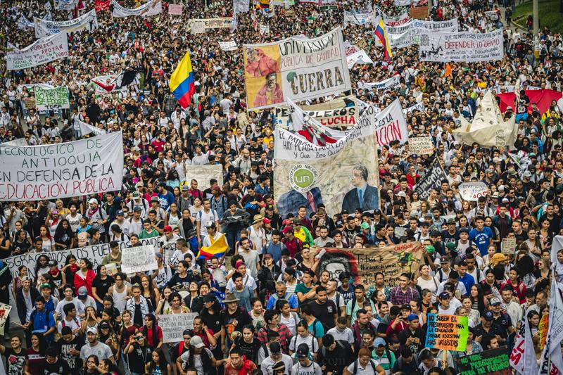 Demonstration von Studierenden in Medellín