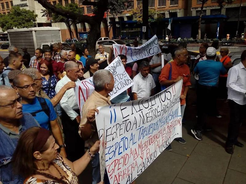 Metroarbeiter protestieren in Caracas